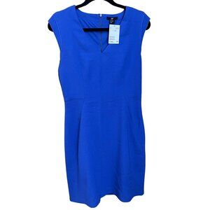 NWT! Brilliant Royal Blue Capped Sleeve Dress // H&M Women's Size 10